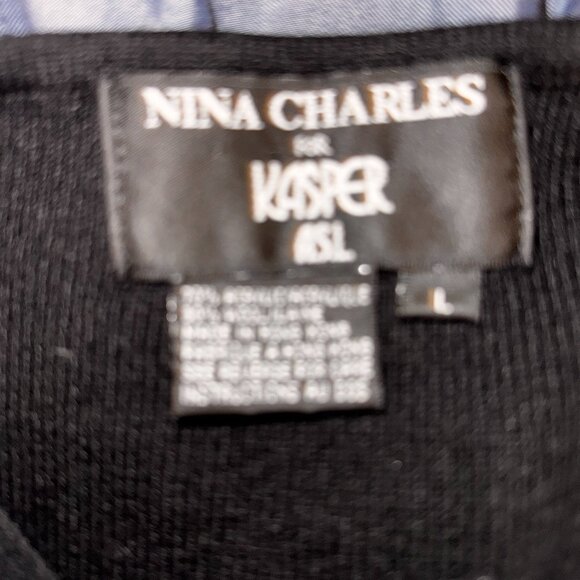 Nina Charles for Kasper ASL Black Knit Maxi Dress – Size Large - Picture 7 of 8